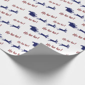 Santa Sleigh Reinders en Ho Ho Wit Naadloos Cadeaupapier (Hoek)