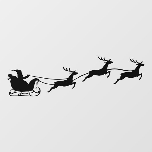 Santa Sleigh & Rendier Kerst Venster Sticker (Vel)