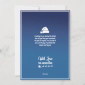 Santa Sleigh & Rendieren Vliegen in de Midnight Sk Feestdagenkaart (Achterkant)