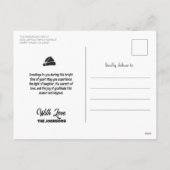 Santa Sleigh & Rendieren Vliegen in de Midnight Sk Feestdagenkaart (Achterkant)