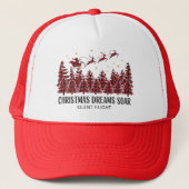 Santa Sleigh Ride Christmas Trucker Hat Pet (Voorkant)