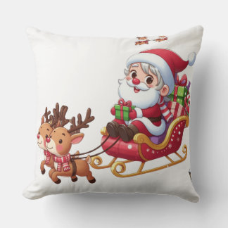Santa Sleigh Ride Feestelijke Kerstcadeau voor kin Kussen