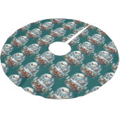 Santa Sleigh Ride in Snow Globe Wonderland Kerstboom Rok (Gekanteld)