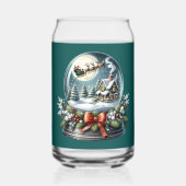 Santa Sleigh Ride in Snow Wereldbol Wonderland Blikvorm Glas (Achterkant)