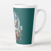 Santa Sleigh Ride in Snow Wereldbol Wonderland Latte Mok (Rechts)