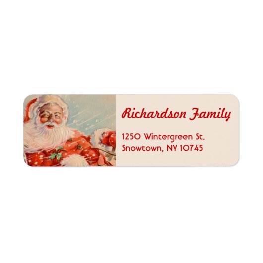 Santa Sleigh Ride Retouradres Labels (Voorkant)