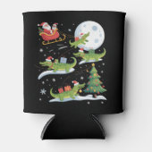 Santa Sleigh Riding Alligator Christmas Funny Xmas Blikjeskoeler (Voorkant)