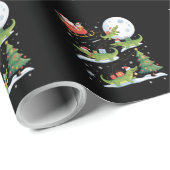 Santa Sleigh Riding Alligator Christmas Funny Xmas Cadeaupapier (Rol Hoek)