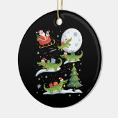 Santa Sleigh Riding Alligator Christmas Funny Xmas Keramisch Ornament (Links)