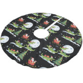 Santa Sleigh Riding Alligator Christmas Funny Xmas Kerstboom Rok (Gekanteld)