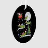 Santa Sleigh Riding Alligator Christmas Funny Xmas Ornament (voorkant)