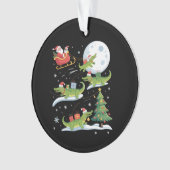 Santa Sleigh Riding Alligator Christmas Funny Xmas Ornament (voorkant)