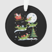 Santa Sleigh Riding Alligator Christmas Funny Xmas Ornament (voorkant)