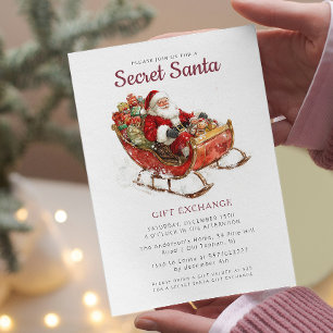 Santa Sleigh Secret Kerstfeest Kaart