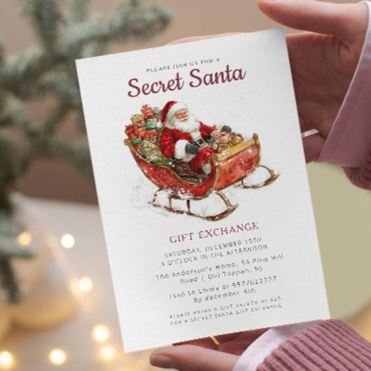 Santa Sleigh Secret Kerstfeest Kaart
