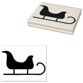 Santa sleigh silhouet patroon kunst stempel (Gestempeld)