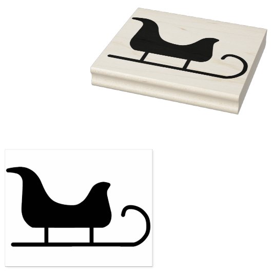 Santa sleigh silhouet patroon kunst stempel (Gestempeld)