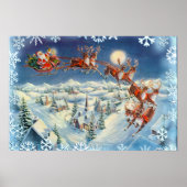 SANTA, SLEIGH & SNOWFLAKES, VAN SHARON SHARPE POSTER (Voorkant)