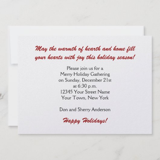 Santa Sleigh Trees Winter Scene Holiday Party Invi Kaart (Achterkant)