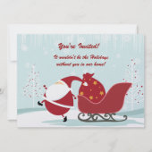 Santa Sleigh Trees Winter Scene Holiday Party Invi Kaart (Voorkant)