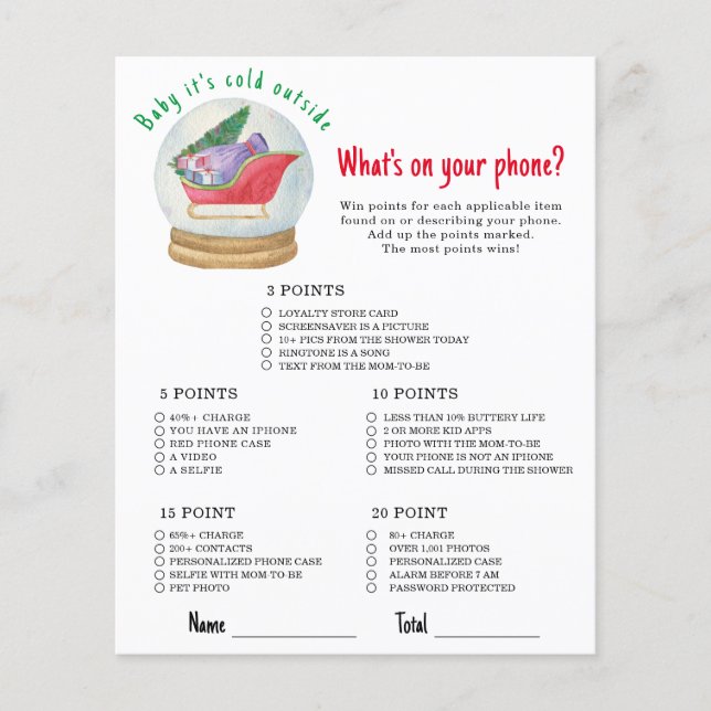 Santa sleigh wat is op uw telefoon spel (Voorkant)