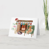 Santa Slippers kerst Kaart (Voorkant)