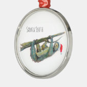 Santa Sloth Metalen Ornament (Links)
