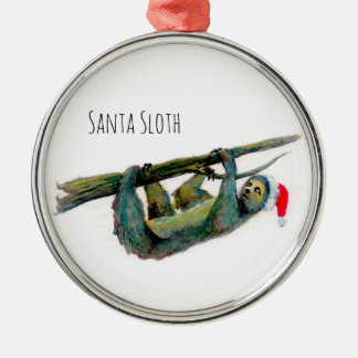 Santa Sloth Metalen Ornament