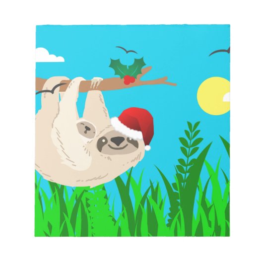 santa sloth notitieblok (Voorkant)