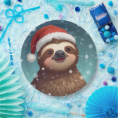 Santa Sloth, Paper Plates Papieren Bordje (Feest)