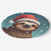 Santa Sloth, Paper Plates Papieren Bordje (Gekanteld)