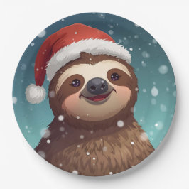 Santa Sloth, Paper Plates Papieren Bordje
