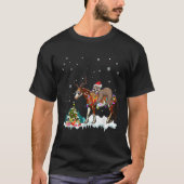 Santa Sloth Riding Horse Reindeer Xmas Light Lover T-shirt (Voorkant)
