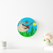santa sloth ronde klok (Huis)