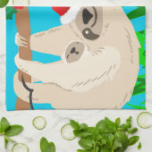 santa sloth theedoek (Gevouwen)
