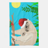 santa sloth theedoek (Verticaal)