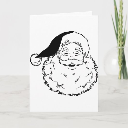 Santa Smiling Feestdagen Kaart (Voorkant)