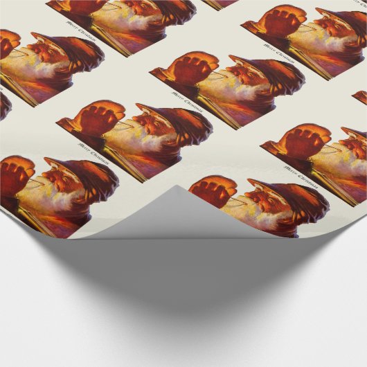 Santa Smoking Pipe Hunter Cadeaupapier (Hoek)