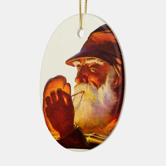  Santa Smoking Pipe Hunter Keramisch Ornament (Links)