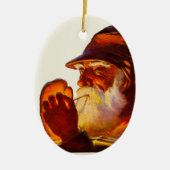  Santa Smoking Pipe Hunter Keramisch Ornament (Voorkant)
