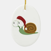 Santa Snail Keramisch Ornament (Voorkant)