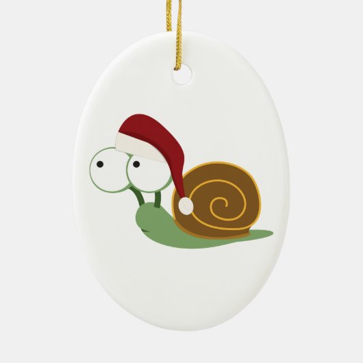 Santa Snail Keramisch Ornament (Achterkant)
