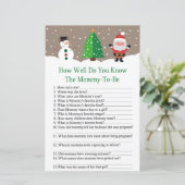 Santa, sneeuwman, hoe goed ken je baby shower? (Staand voorkant)