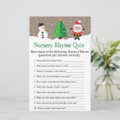 Santa,sneeuwman Nursery Rhyme Quiz baby shower gam (Staand voorkant)