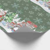 Santa Sneeuwman Rendier Kerst Verpakking Papier (Hoek)