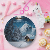 Santa Sneeuwscène Merry Kerstmis naar al papier Papieren Bordje (Feest)