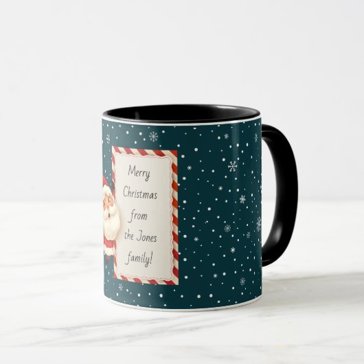  Santa Sneeuwvlok Elegant Traditional Green Mok (Voorkant rechts)