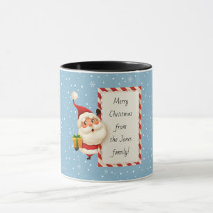 Santa Sneeuwvlok Kerstcadeau Modern Blauw Mok
