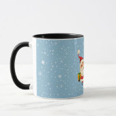  Santa Sneeuwvlok Kerstcadeau Modern Blauw Mok (Links)