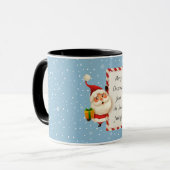  Santa Sneeuwvlok Kerstcadeau Modern Blauw Mok (Voorkant links)